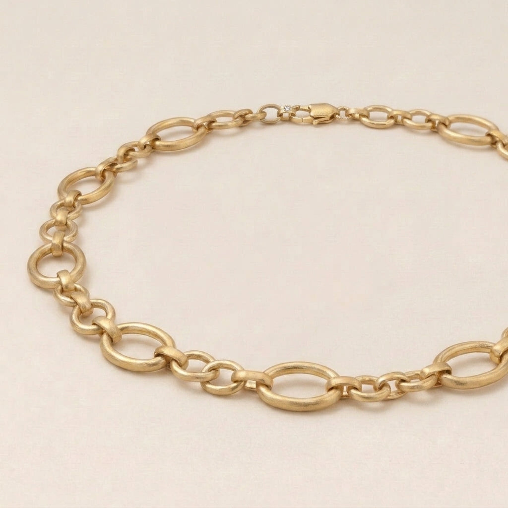 Grove Ovale Schakel Ketting
