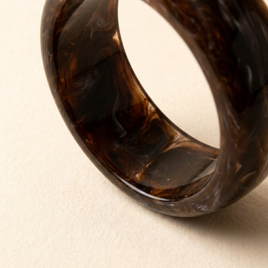 Marmer Hars Bangle - Koffie