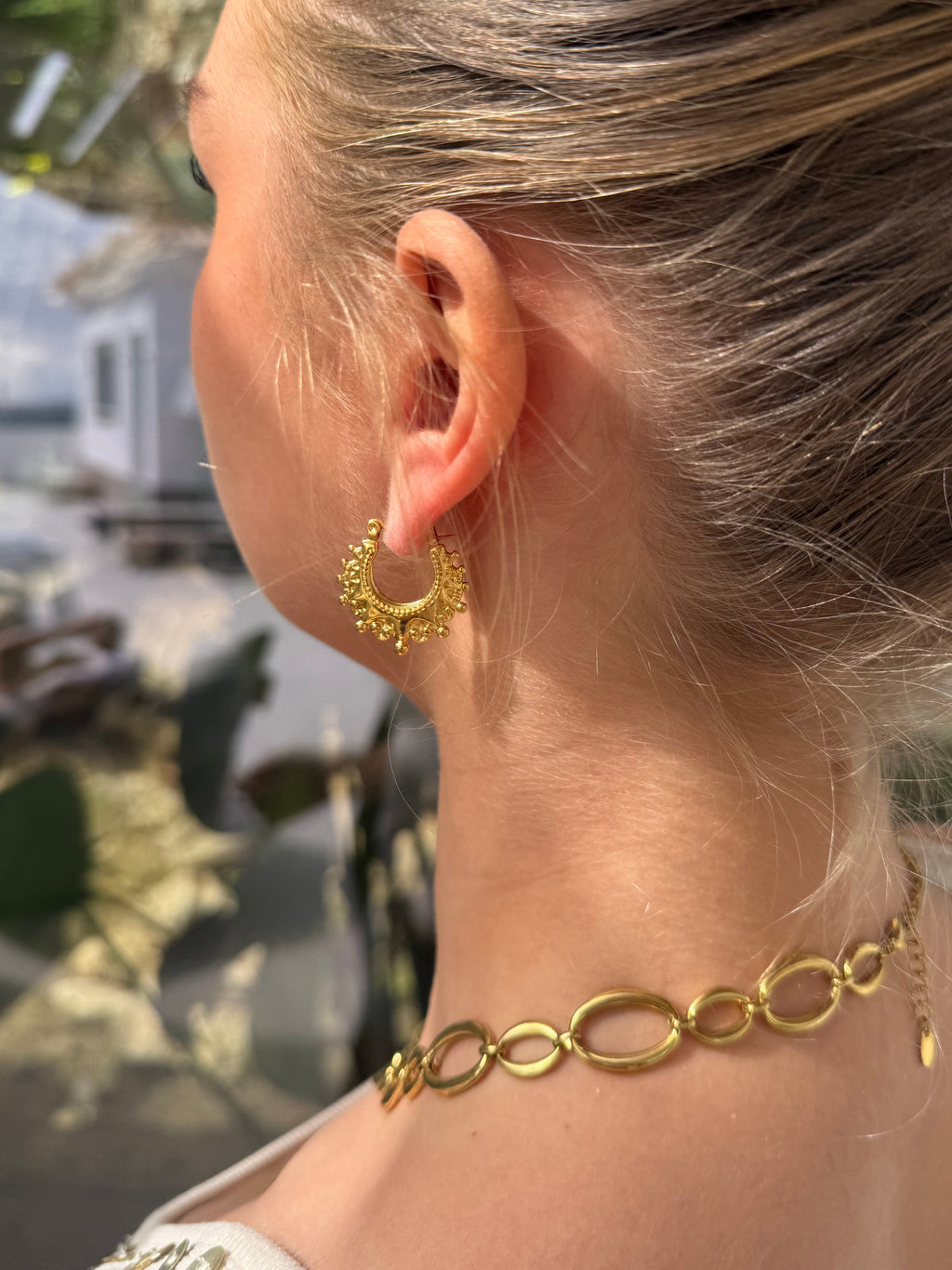 Kleine Crown Hoops Oorbellen