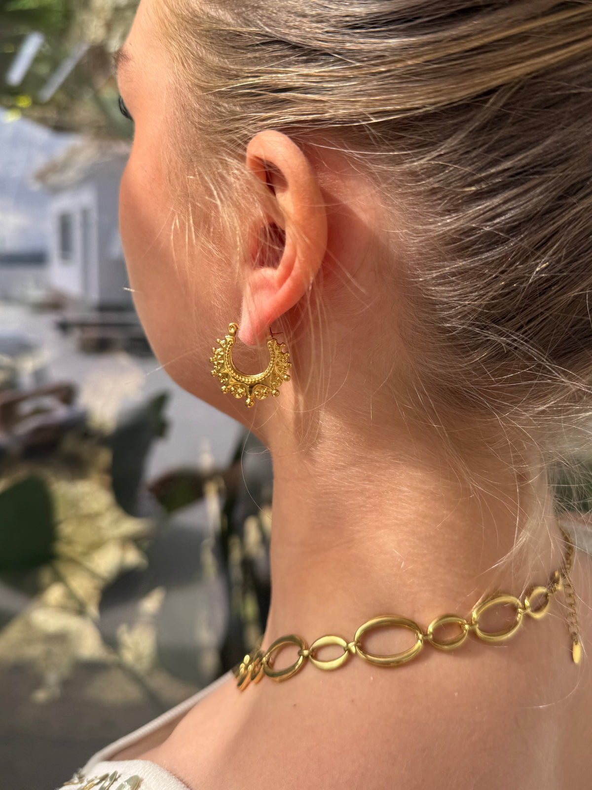 Kleine Crown Hoops Oorbellen