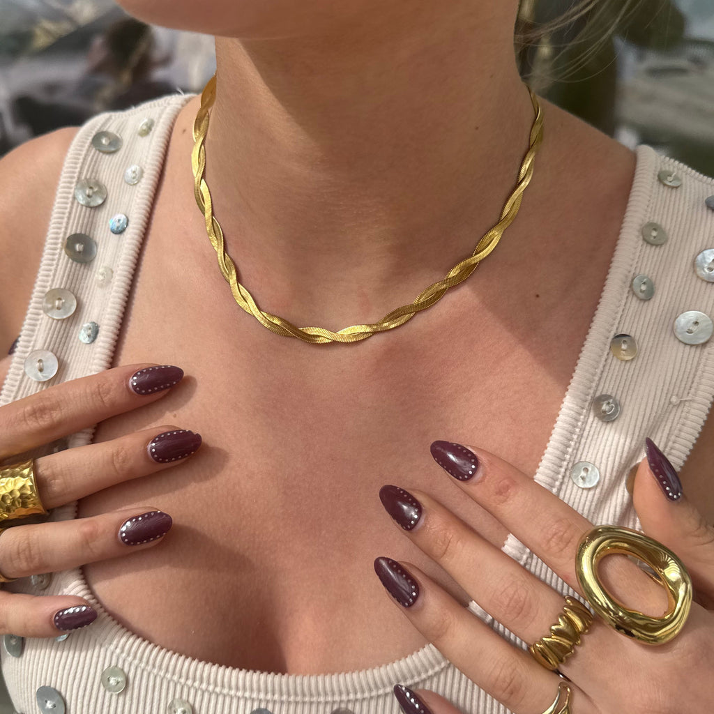 Twisted Platte Spiraal Ketting