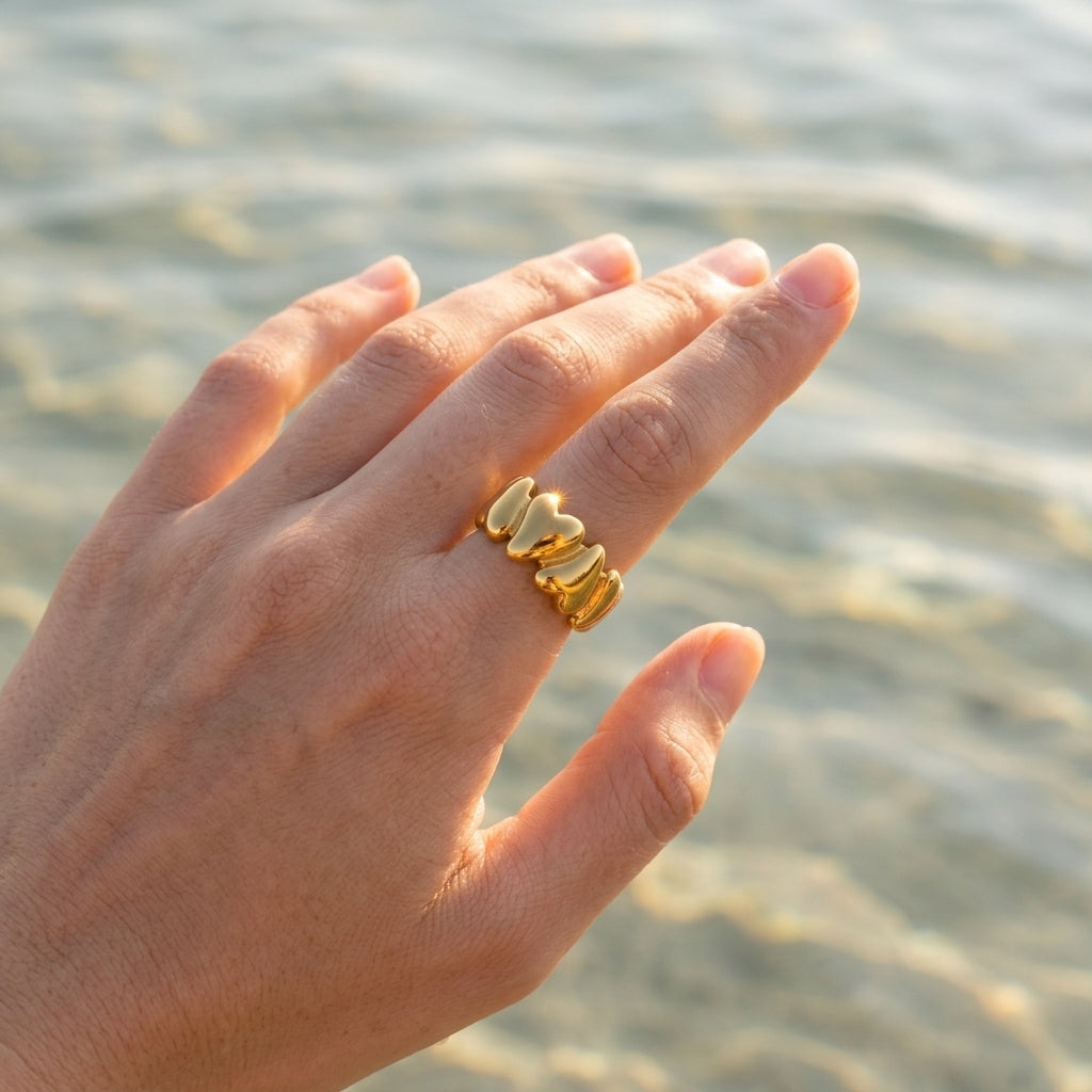 Verbonden Hartjes Ring