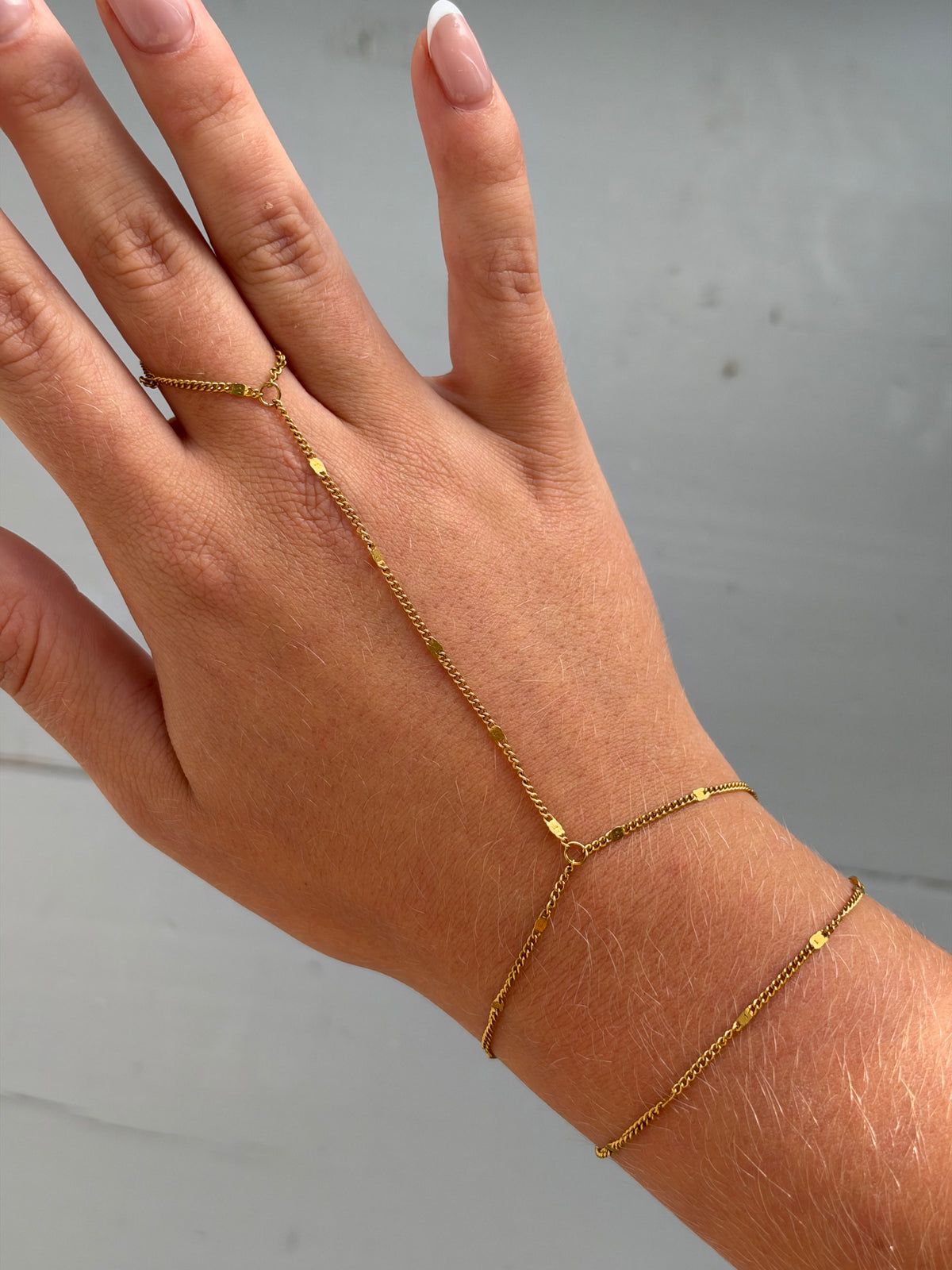 Dubbele Schakel Pailletten Hand Ketting