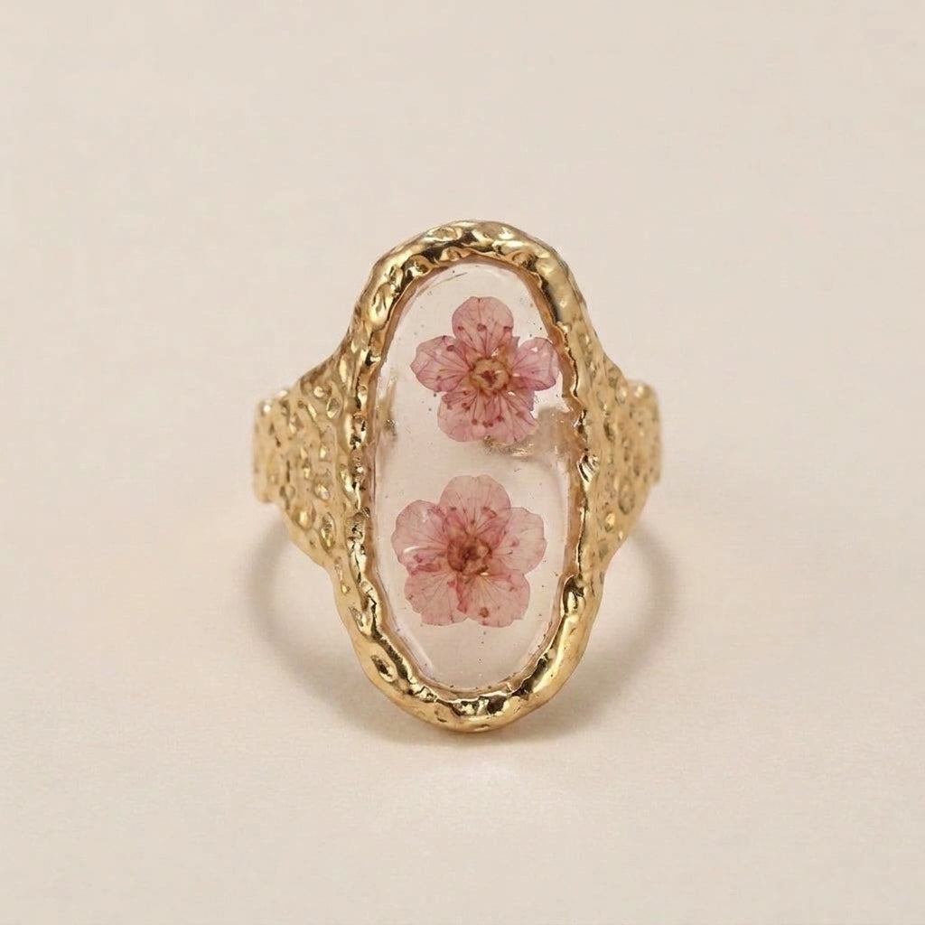 Gedroogde Bloem Ring