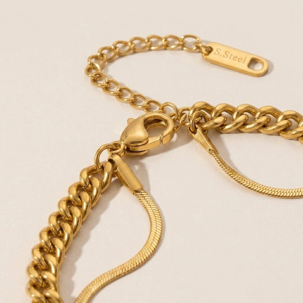 Dubbellaagse Slangenschakel Armband