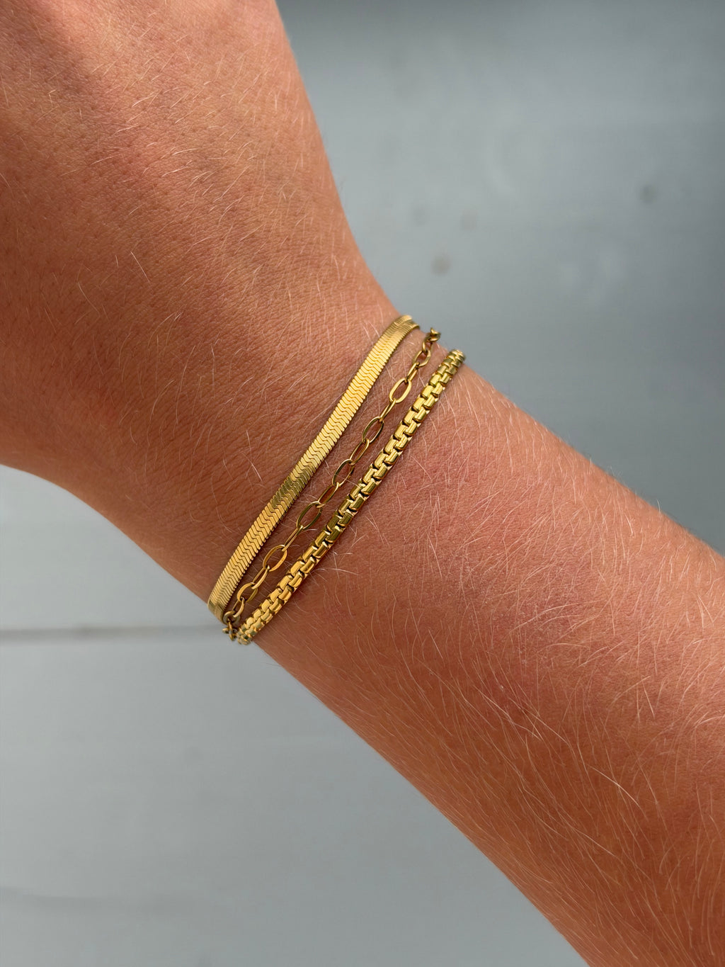 Drielaagse Schakel Armband