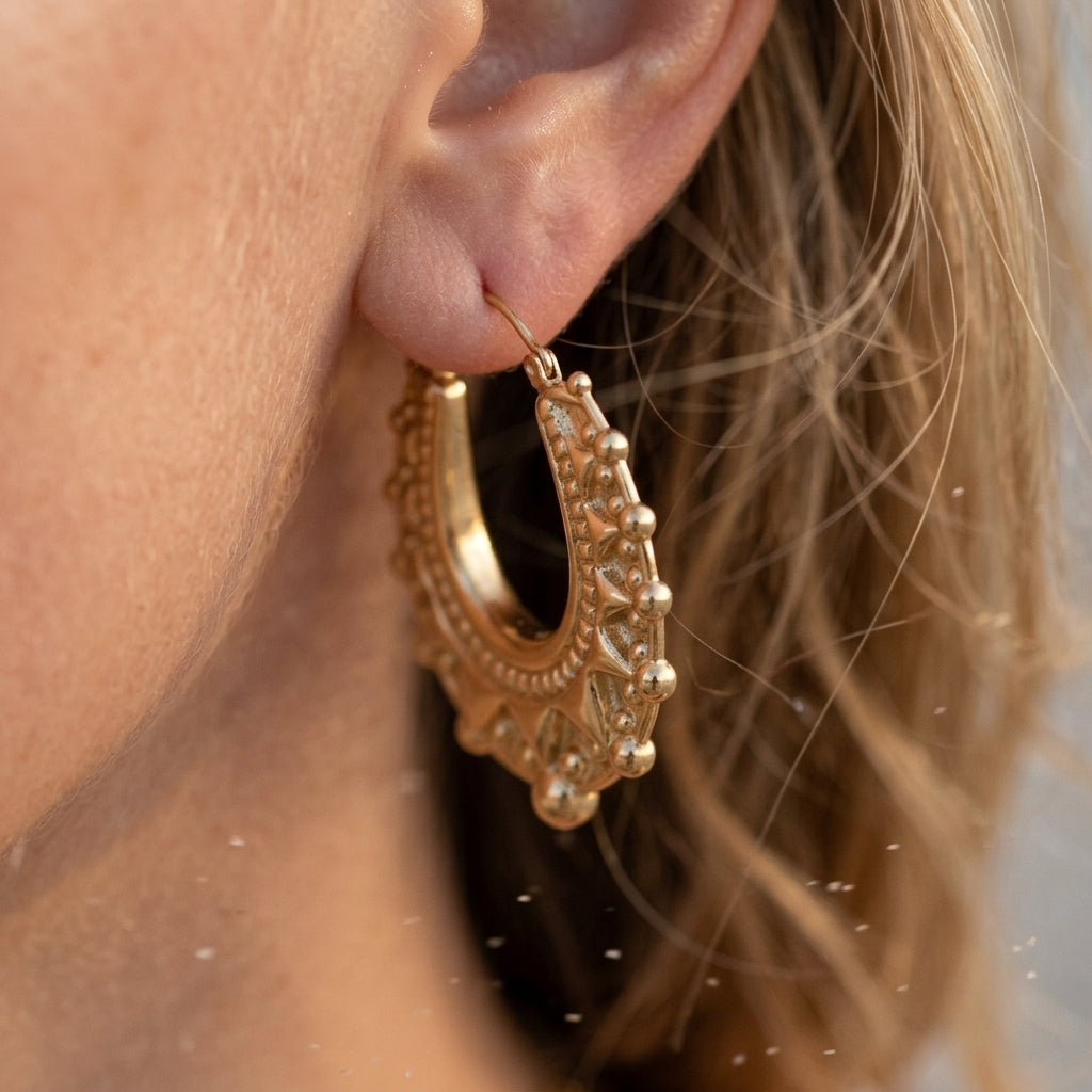 Crown Hoops Oorbellen