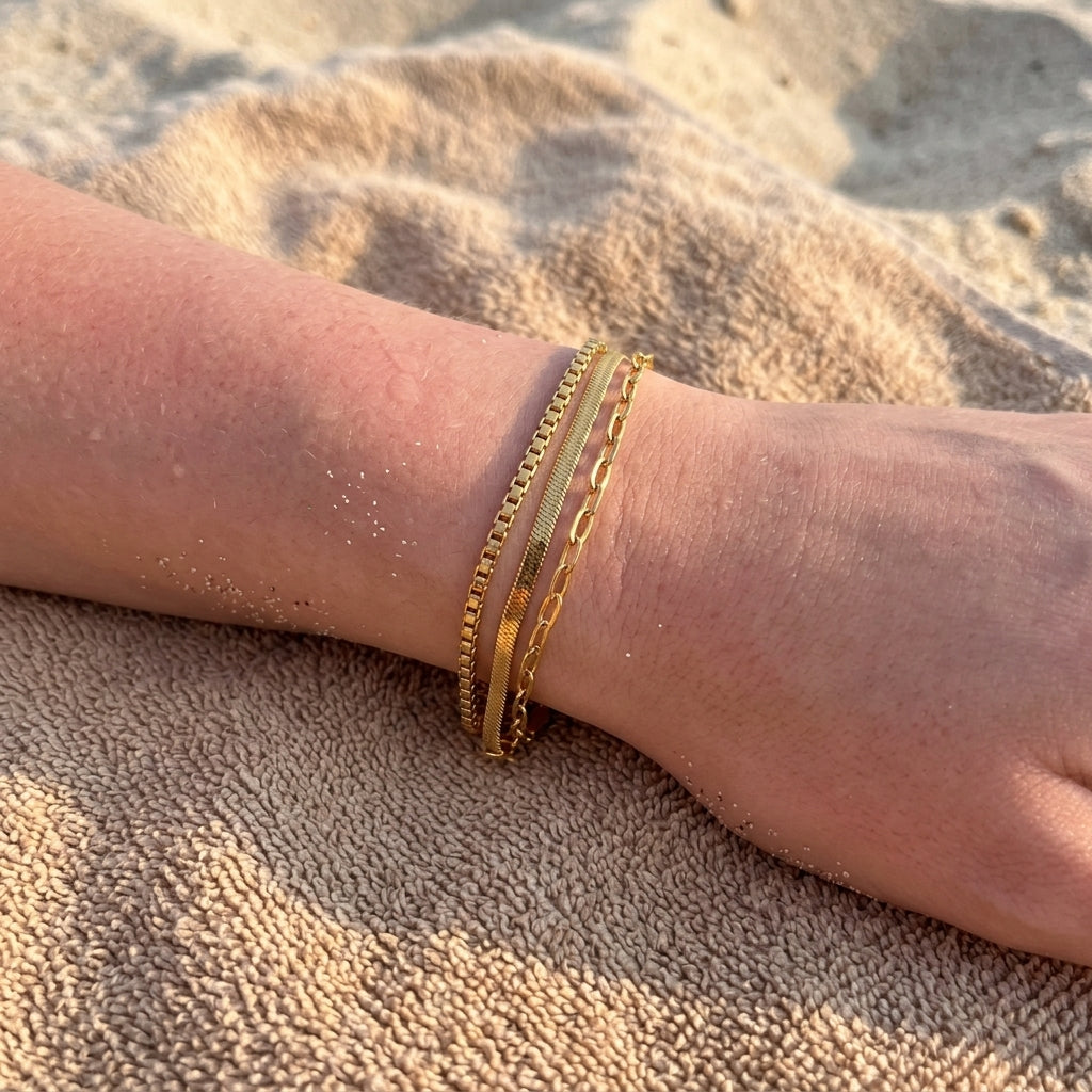 Drielaagse Schakel Armband