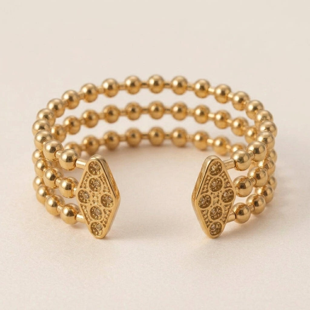 Drielaagse Kralen Armband