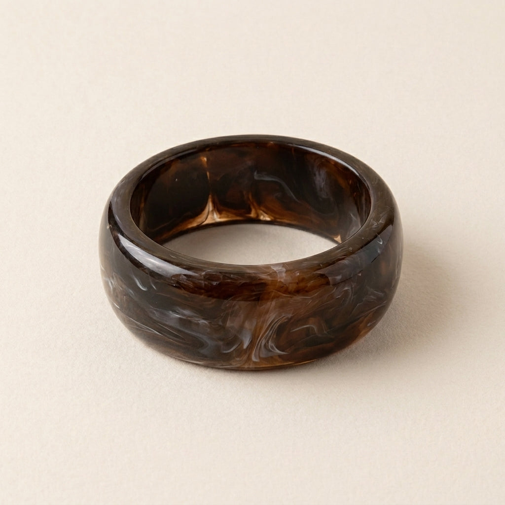Marmer Hars Bangle - Koffie