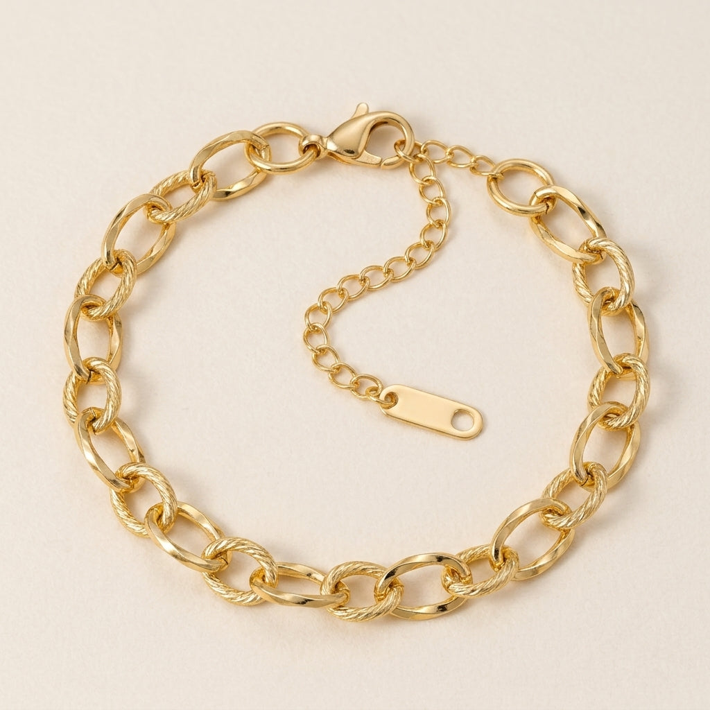 Gesneden Ovale Schakel Armband