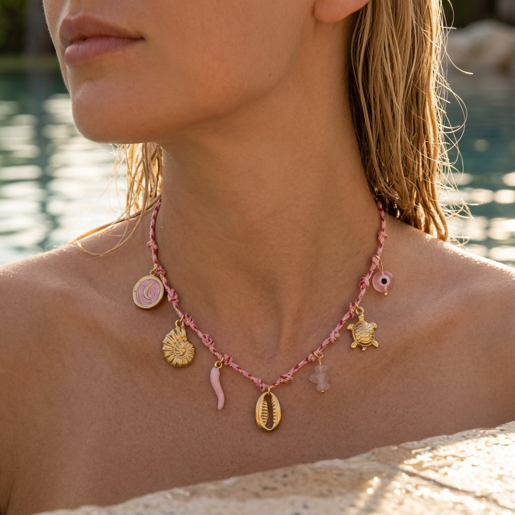 Roze Bedel Ketting