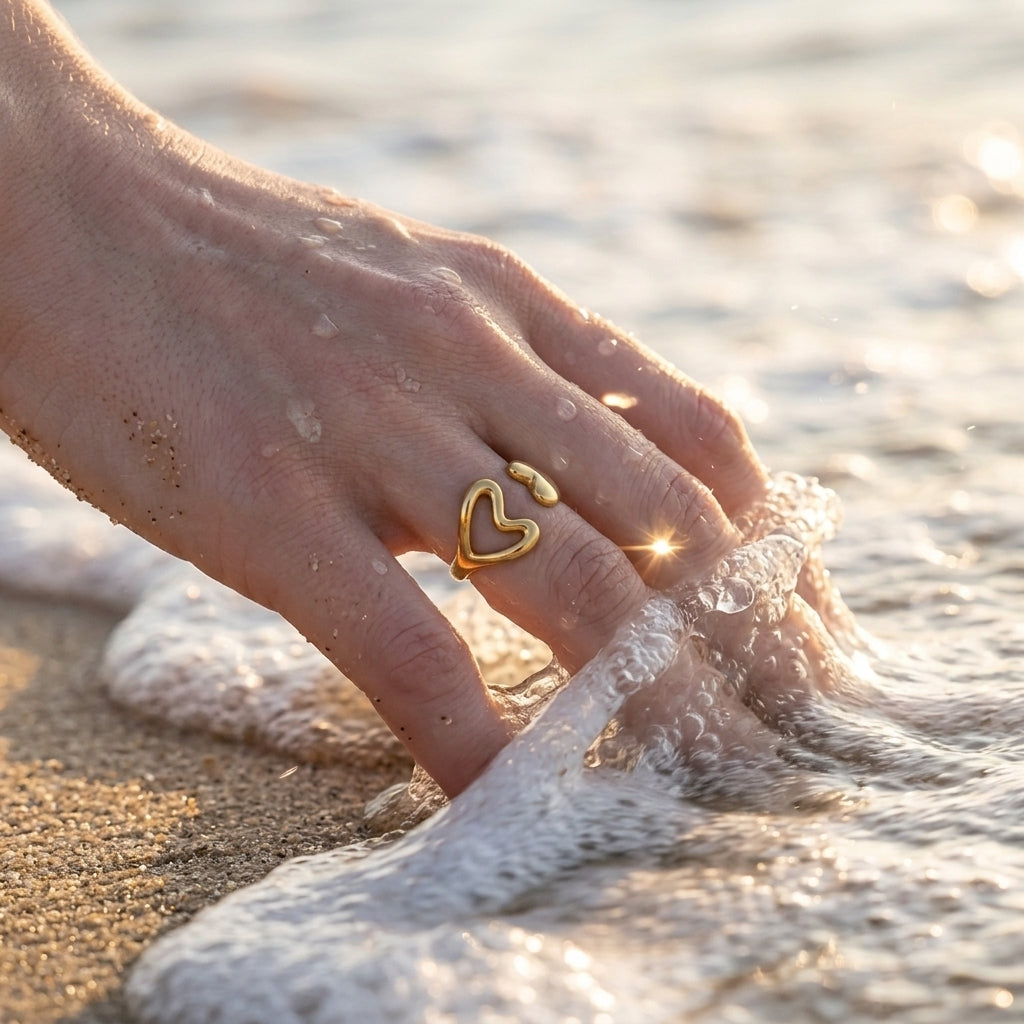 Dubbele Open Hart Ring