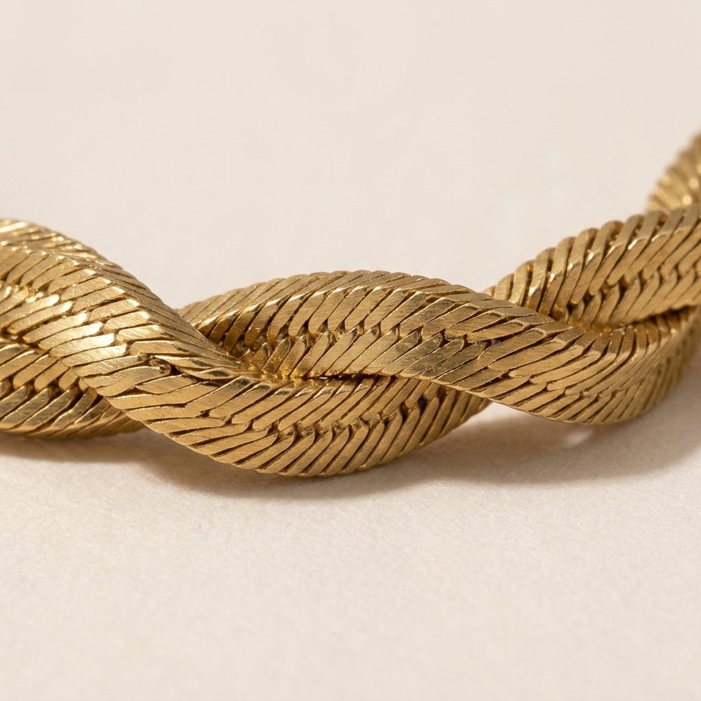 Twisted Platte Spiraal Ketting