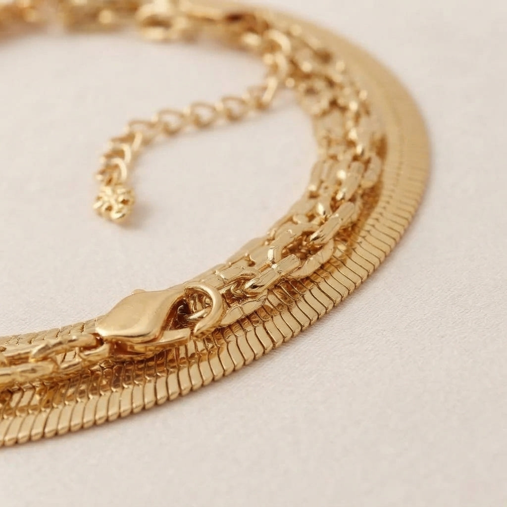 Drielaagse Schakel Armband