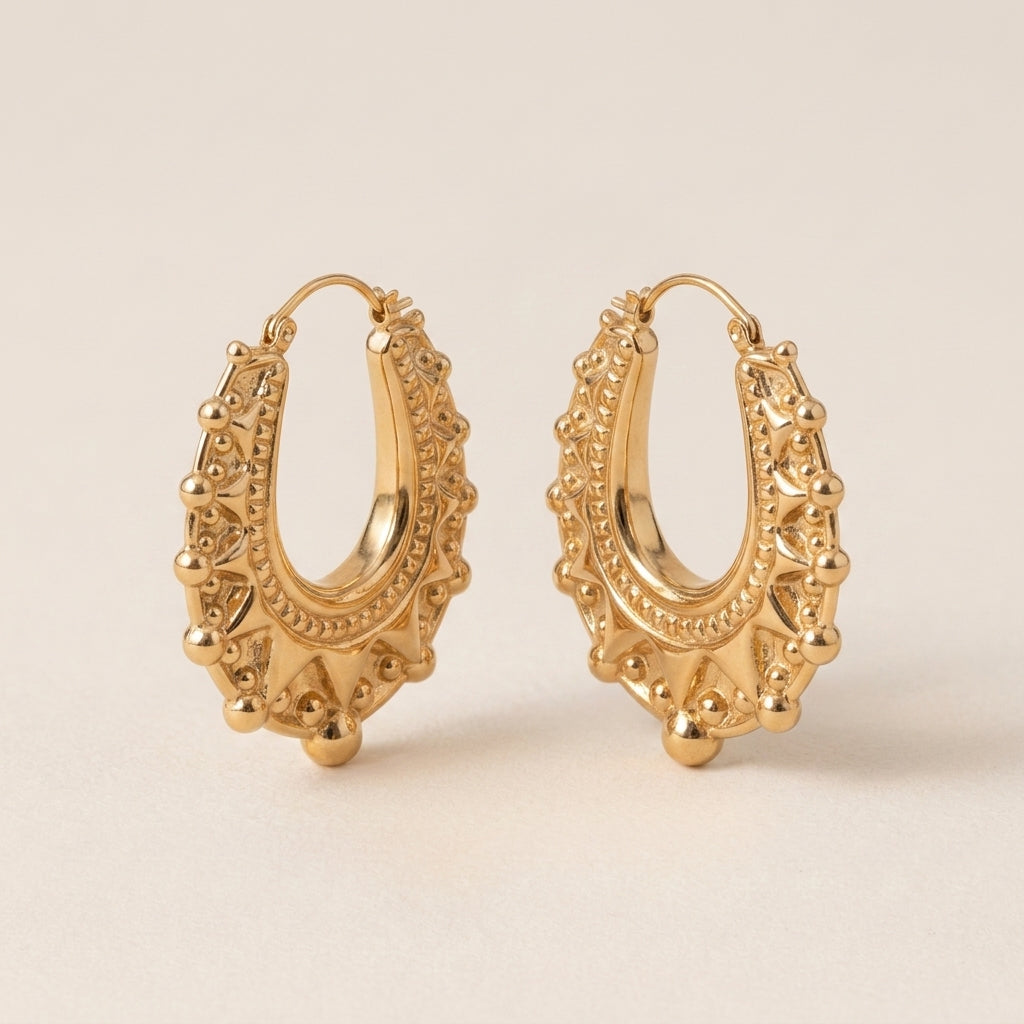 Crown Hoops Oorbellen