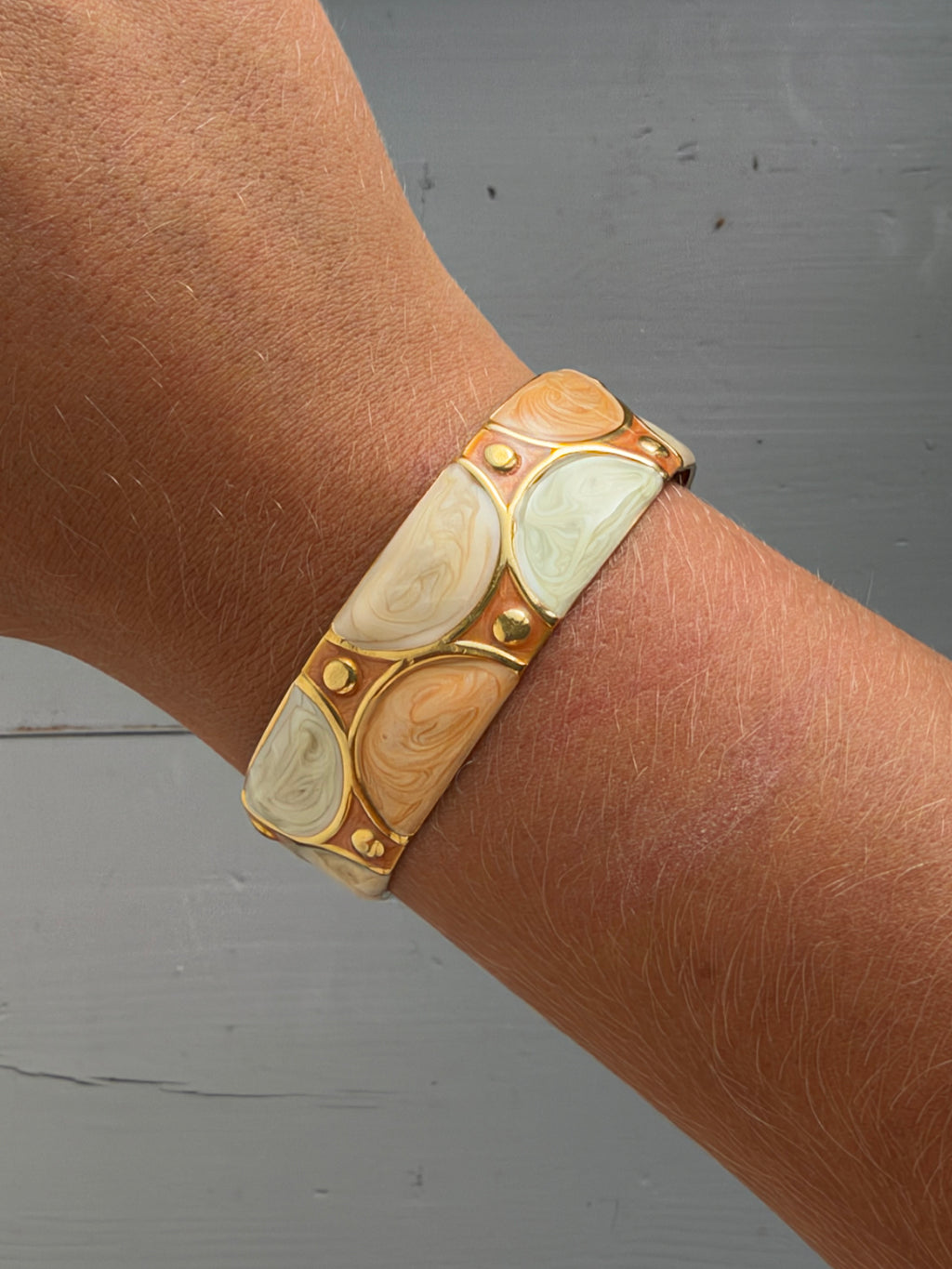 Emaille Marmer Armband - Roze & Mint Agaat