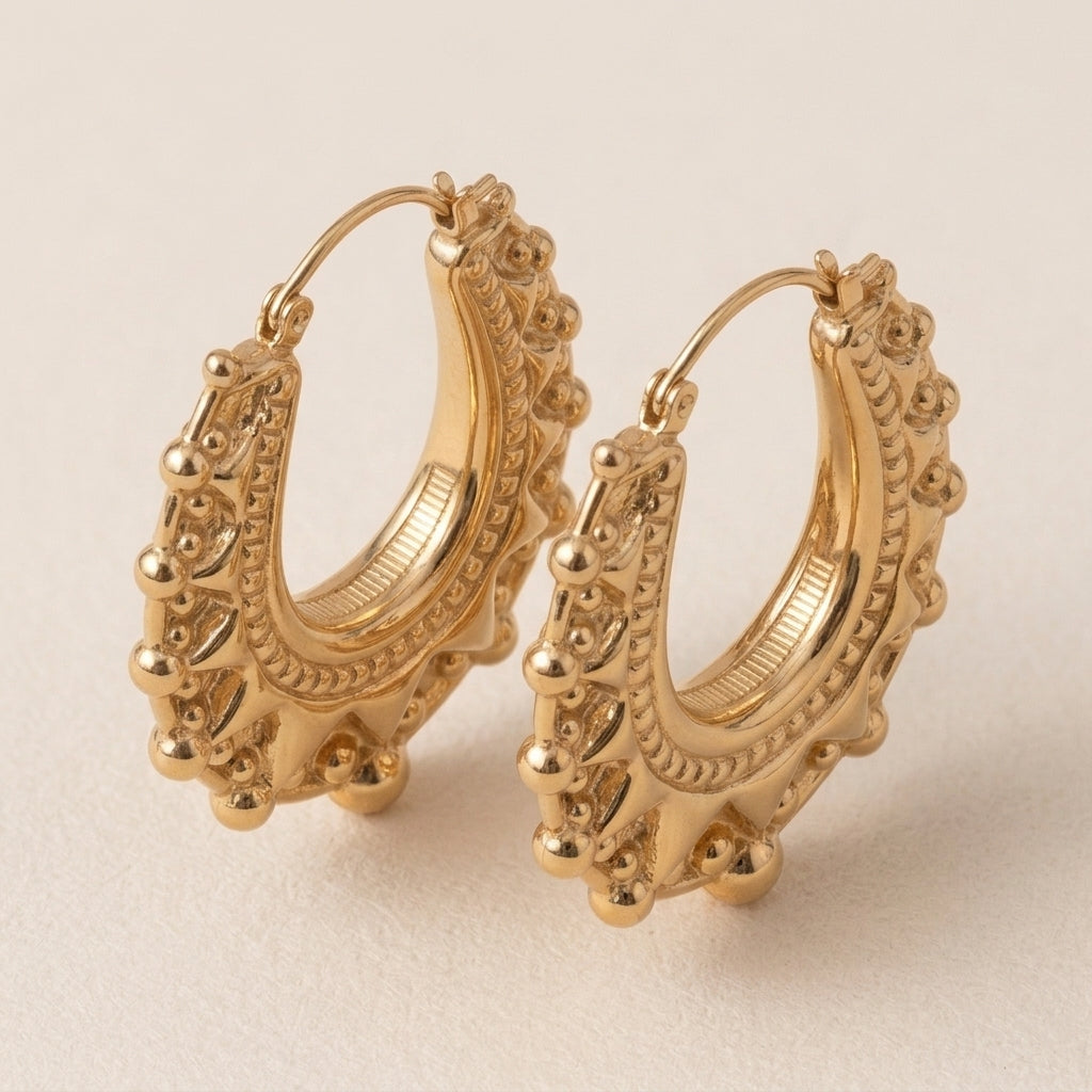 Crown Hoops Oorbellen