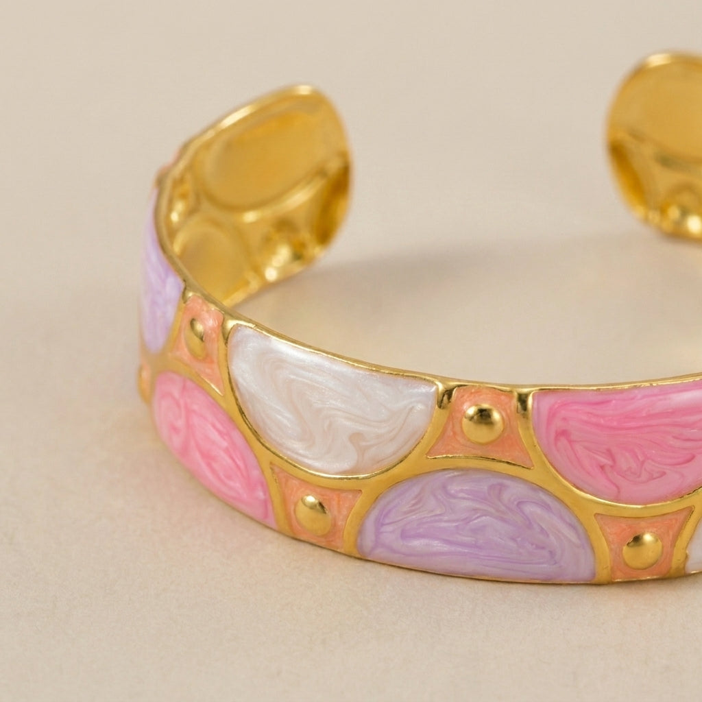 Kleurijke Half Rondjes Bangle Armband