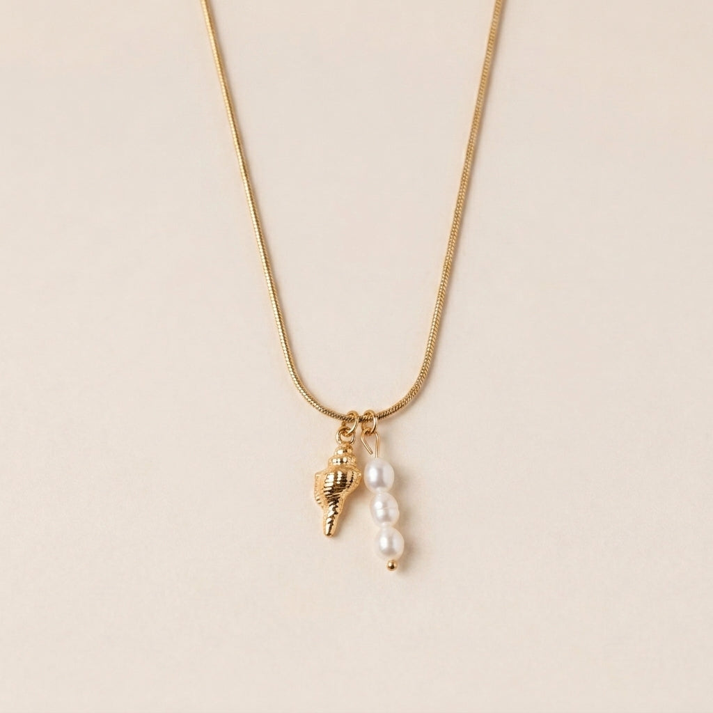 Zoetwaterparel Schelp Ketting