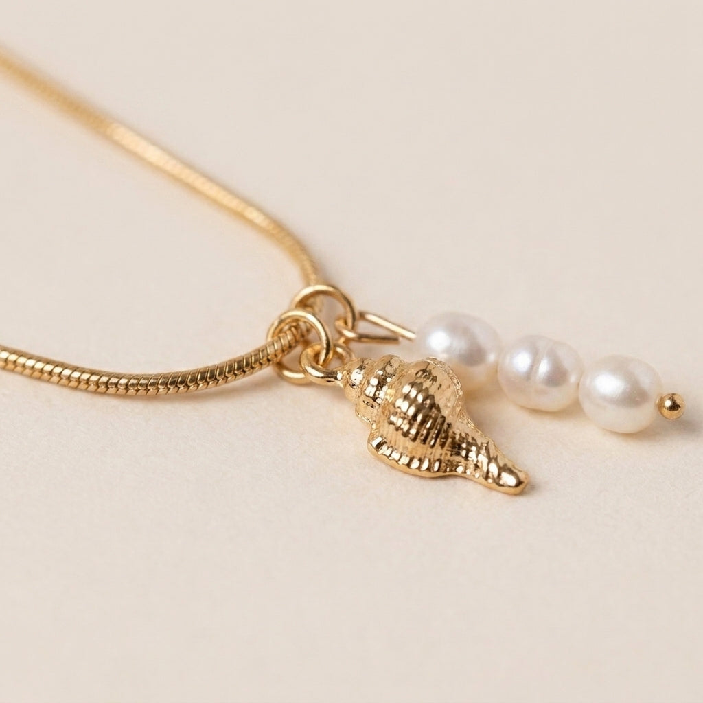 Zoetwaterparel Schelp Ketting