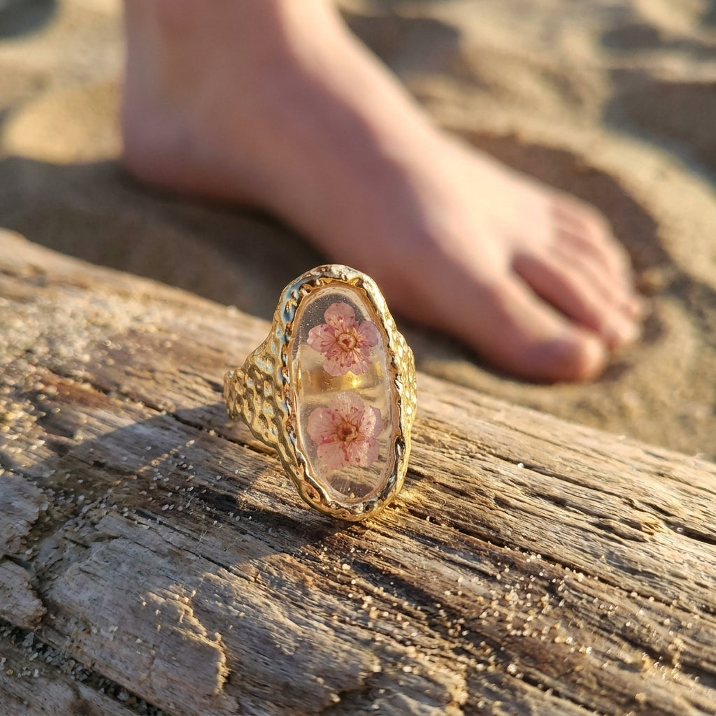 Gedroogde Bloem Ring