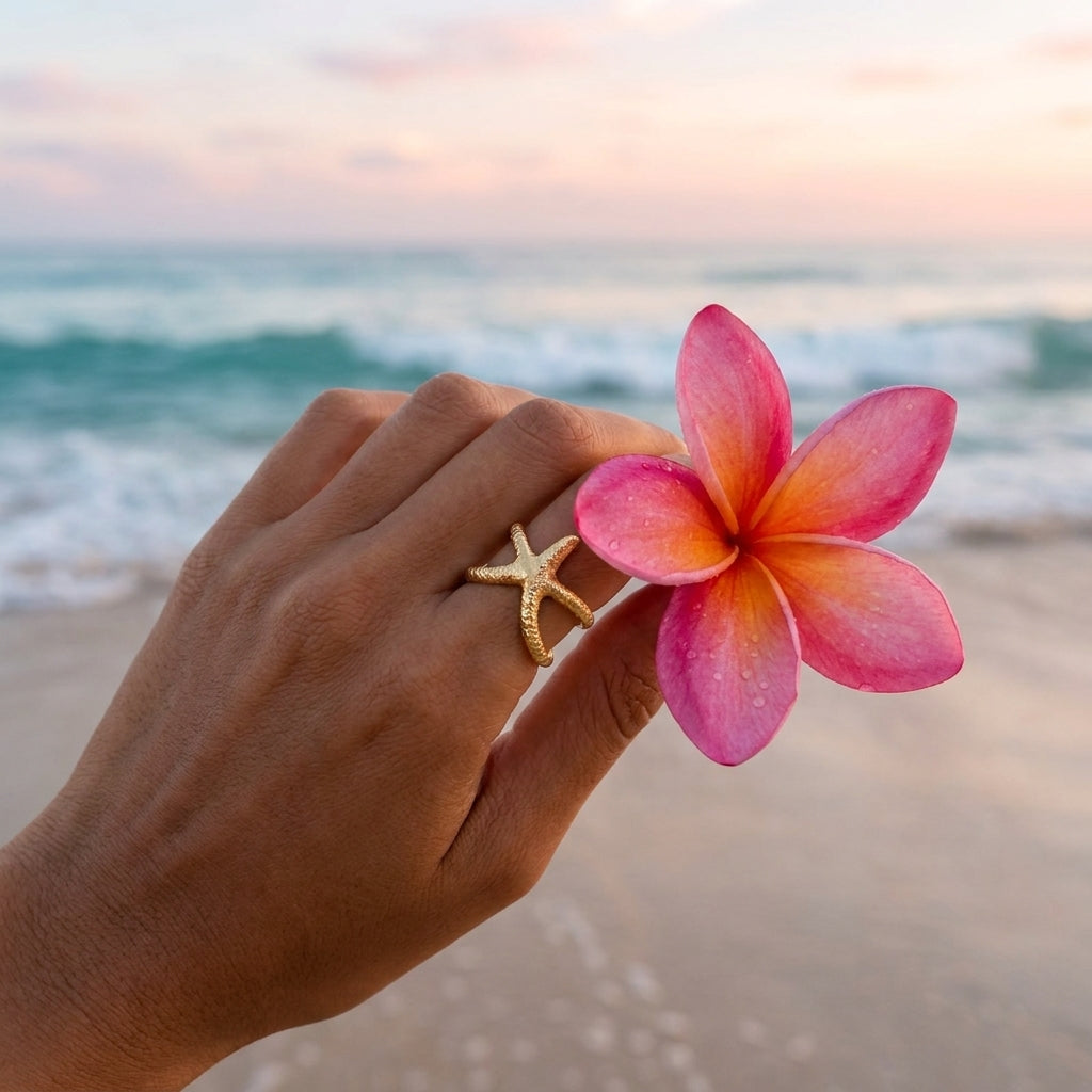 Gouden Kleine Zeester Stijl Ring