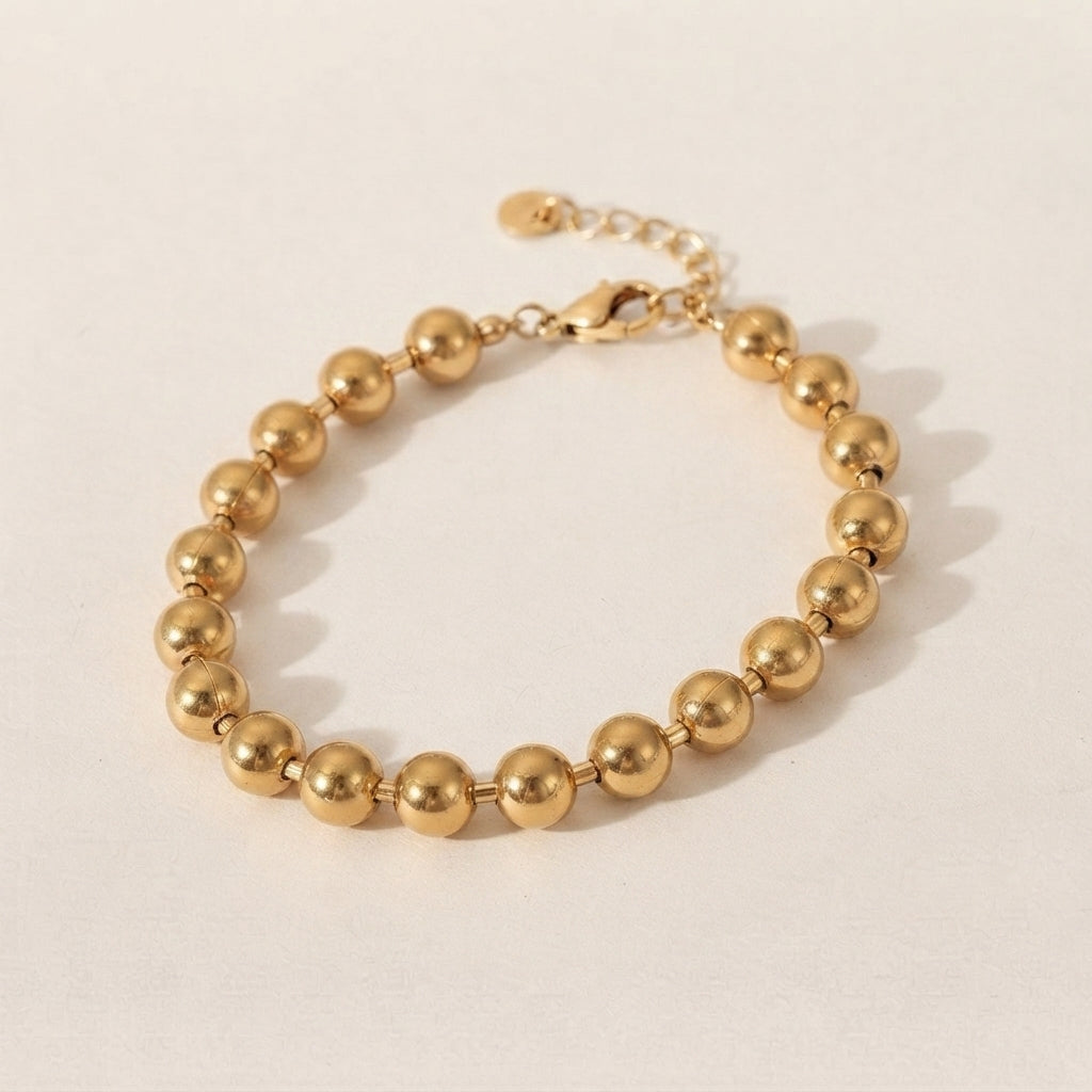 Gouden Kralen Schakel Armband