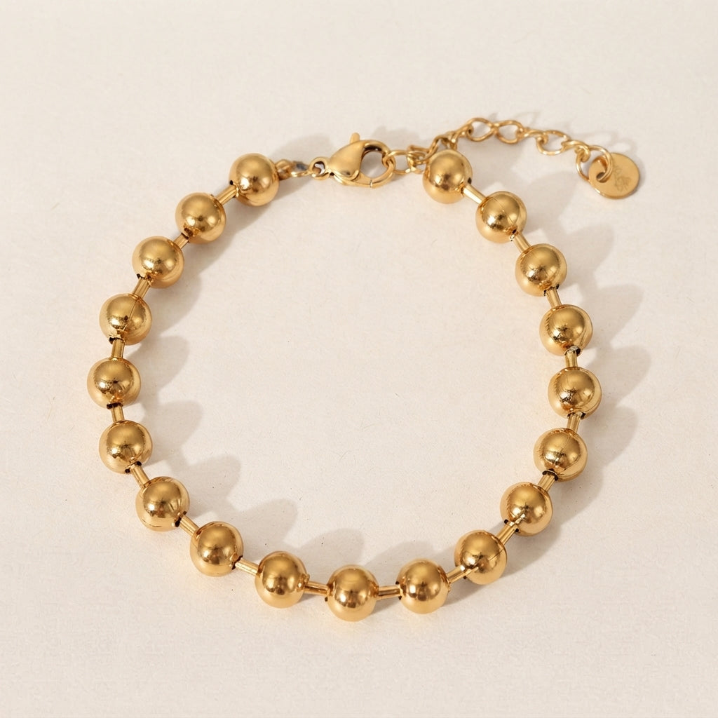 Gouden Kralen Schakel Armband