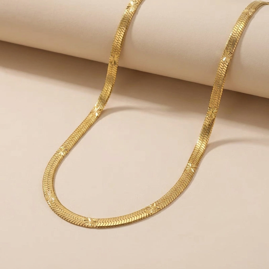 Platte schakelketting met detail