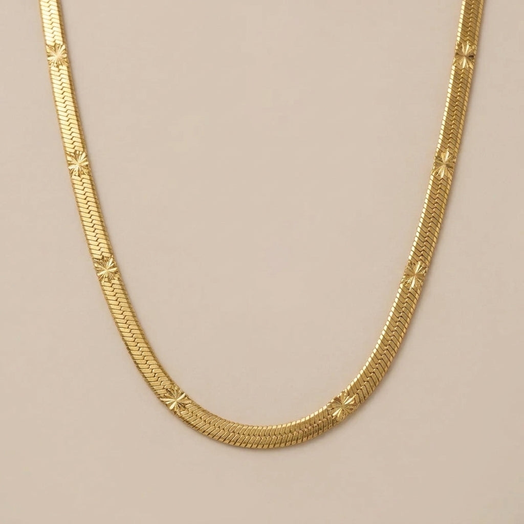 Platte schakelketting met detail