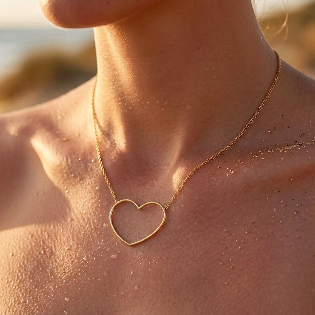 Minimalistische Open Hart Ketting
