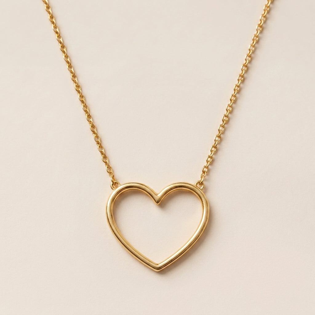 Minimalistische Open Hart Ketting