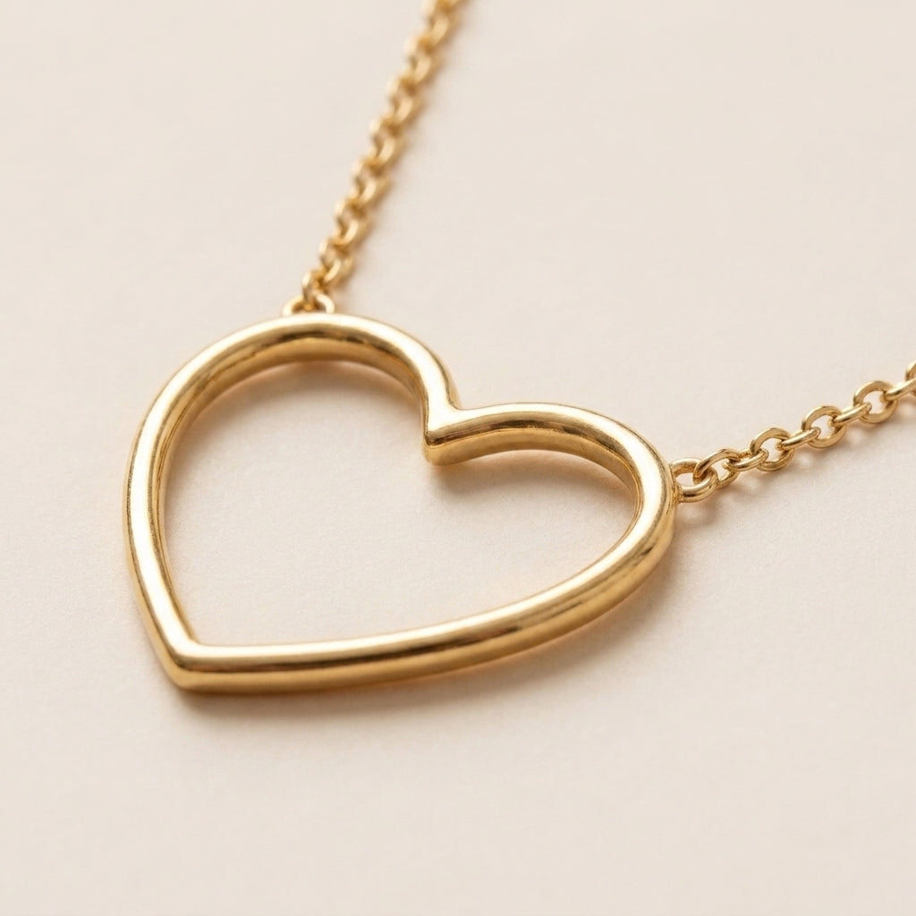 Minimalistische Open Hart Ketting