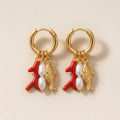 Hangers met koraal Oorbellen