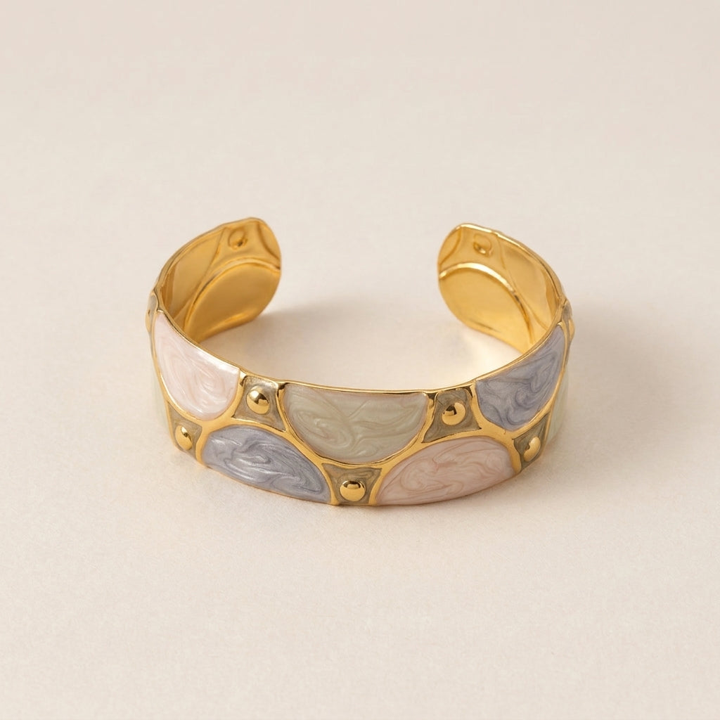 Emaille Marmer Armband - Lotus & Lila
