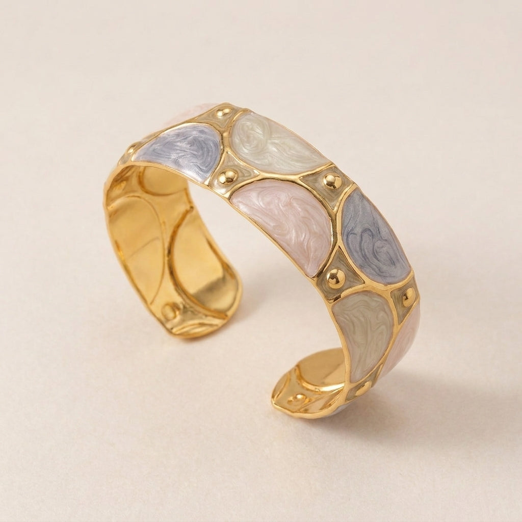 Emaille Marmer Armband - Lotus & Lila