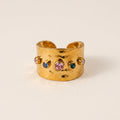 Getextureerde Ring met Edelstenen