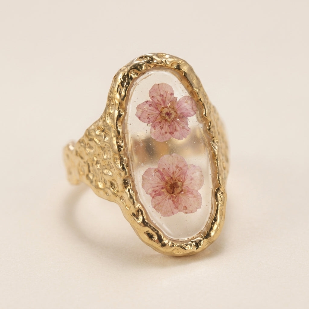 Gedroogde Bloem Ring