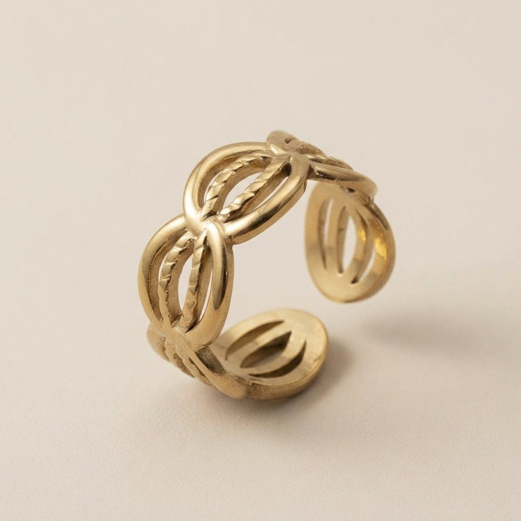 Verstelbare Levensboom Smiley Ring