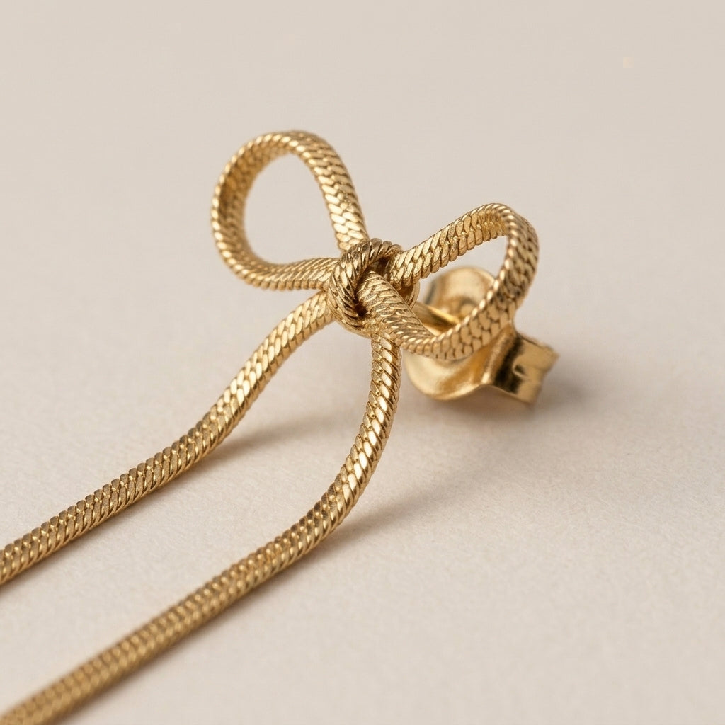 Gouden Strik Oorbellen