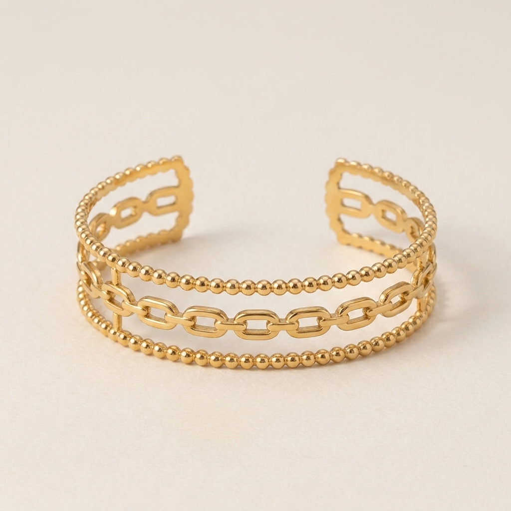 Gestapelde Kralen Schakel Bangle Armband