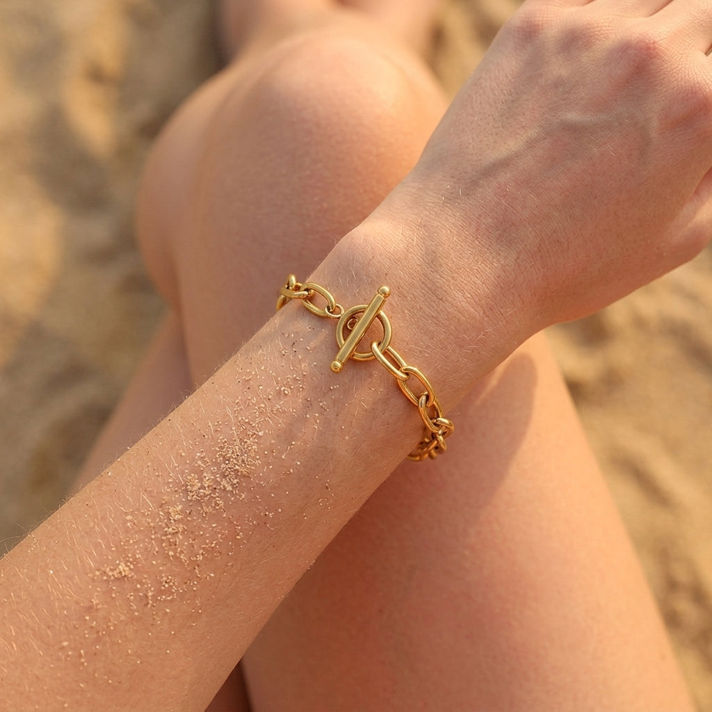 Toggle-Sluiting Ovale Schakel Armband