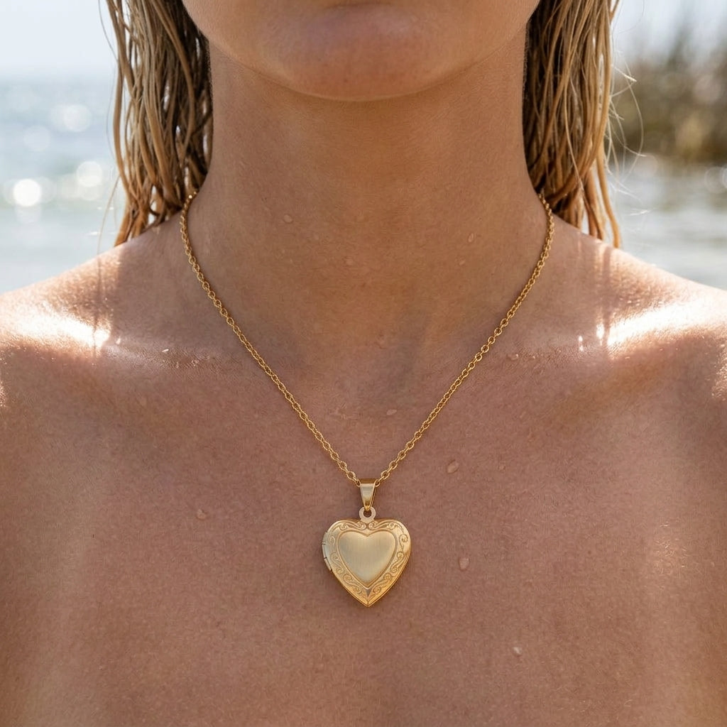 Vintage Krul Hart Medaillon Ketting