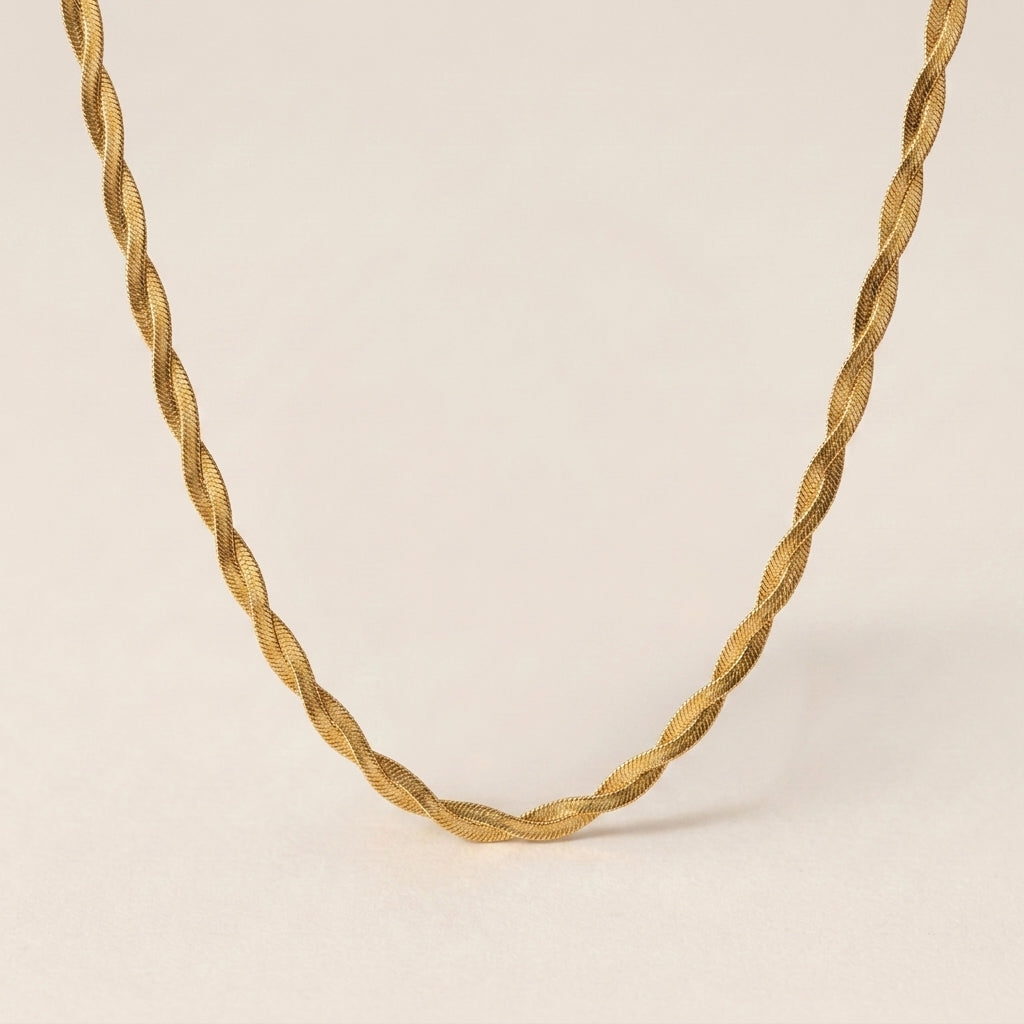 Twisted Platte Spiraal Ketting