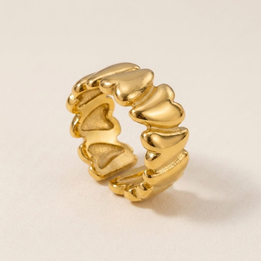 Verbonden Hartjes Ring