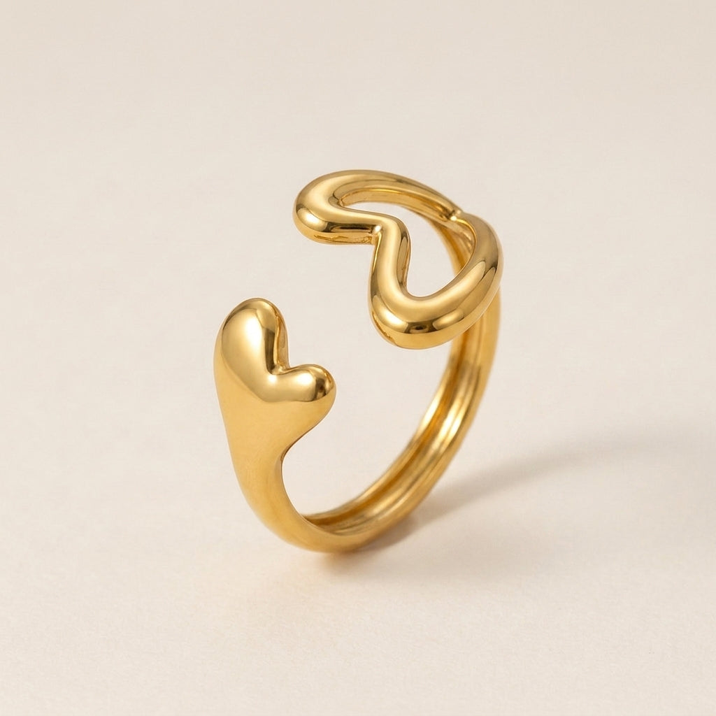 Dubbele Open Hart Ring