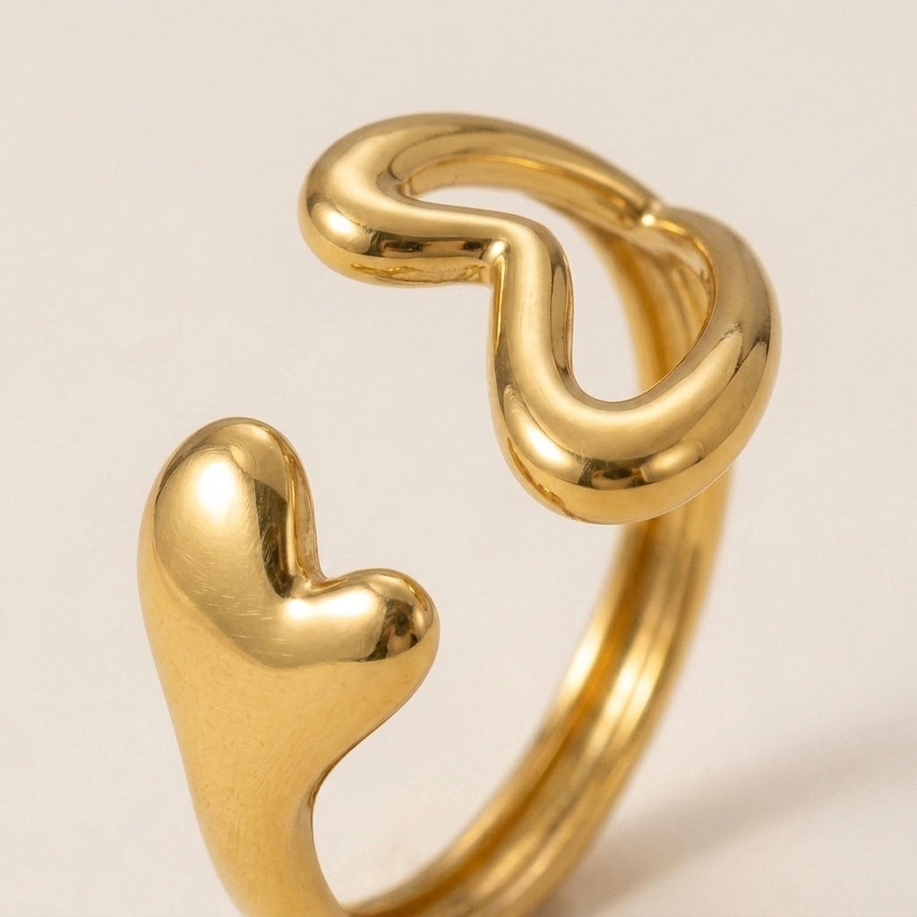 Dubbele Open Hart Ring
