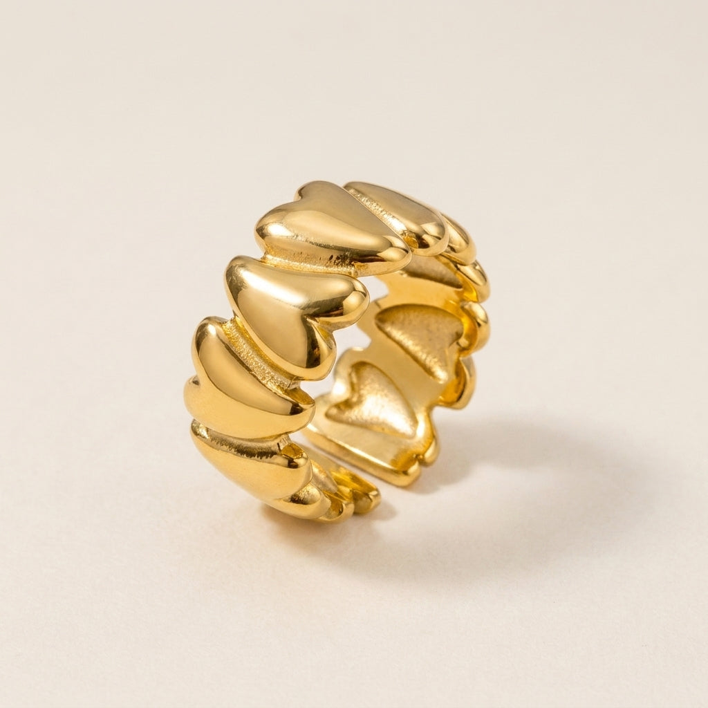 Verbonden Hartjes Ring